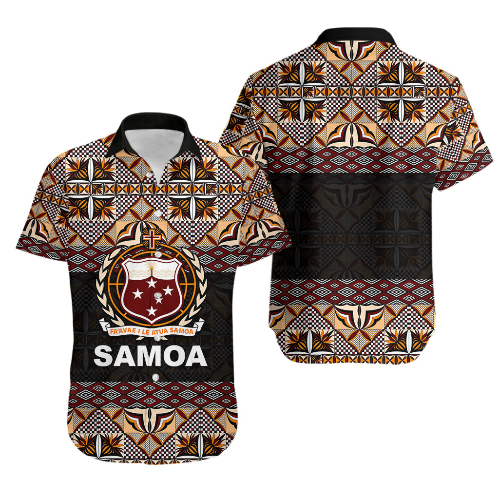 Samoa Couples Matching Outfits Combo Long Sleeve Dress And Hawaiian Shirt Siapo Patterns LT6 - Polynesian Pride