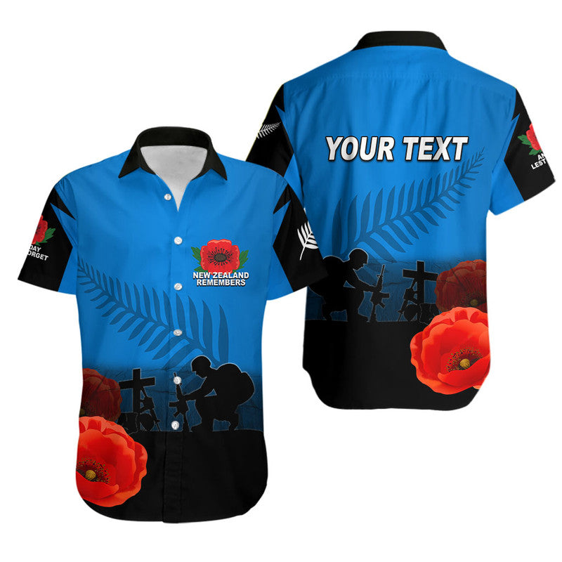 (Custom Personalised) Anzac Day- New Zealand Remembers Hawaiian Shirt LT6 Blue - Polynesian Pride