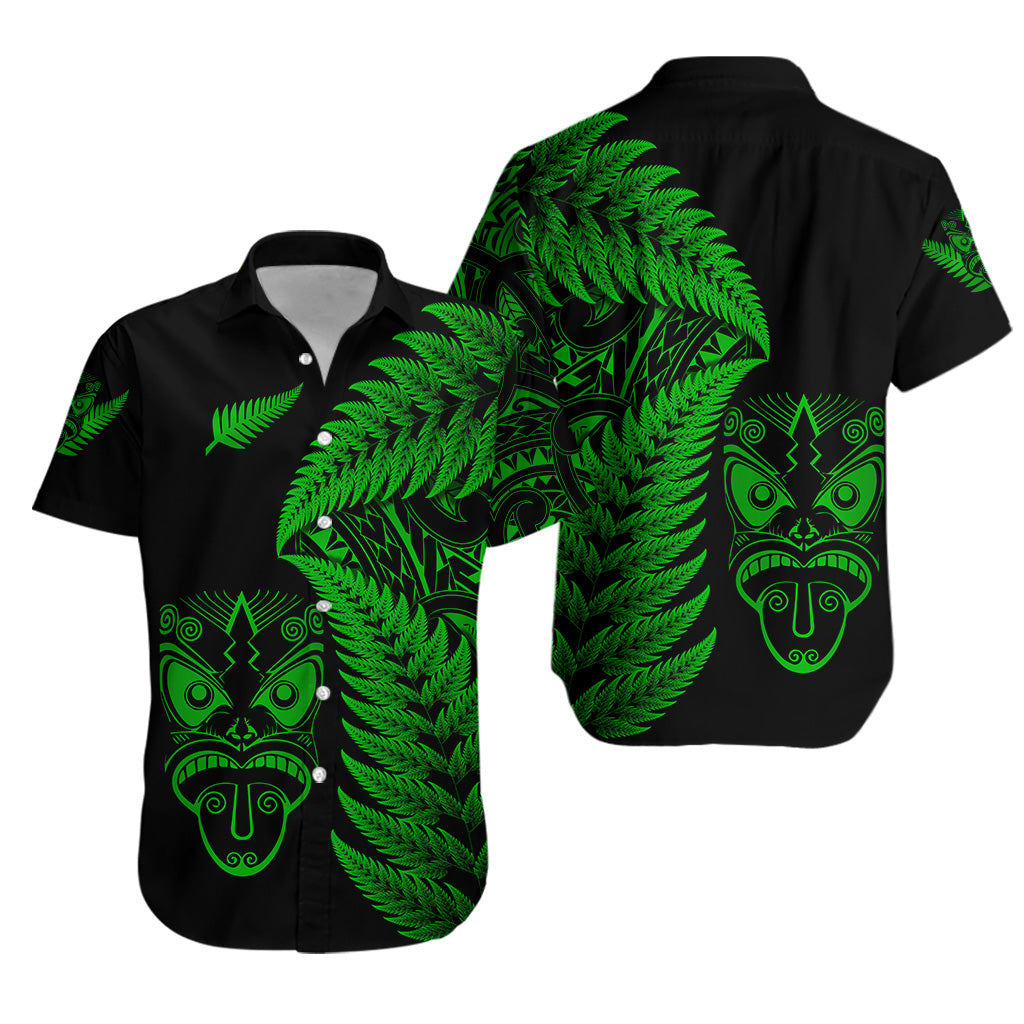 New Zealand Haka Rugby Maori Hawaiian Shirt Silver Fern Vibes - Green LT8 - Polynesian Pride