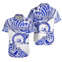 Kolisi Ko Tupou College Tonga Hawaiian Shirt Unique Vibes - White Unisex Blue - Polynesian Pride