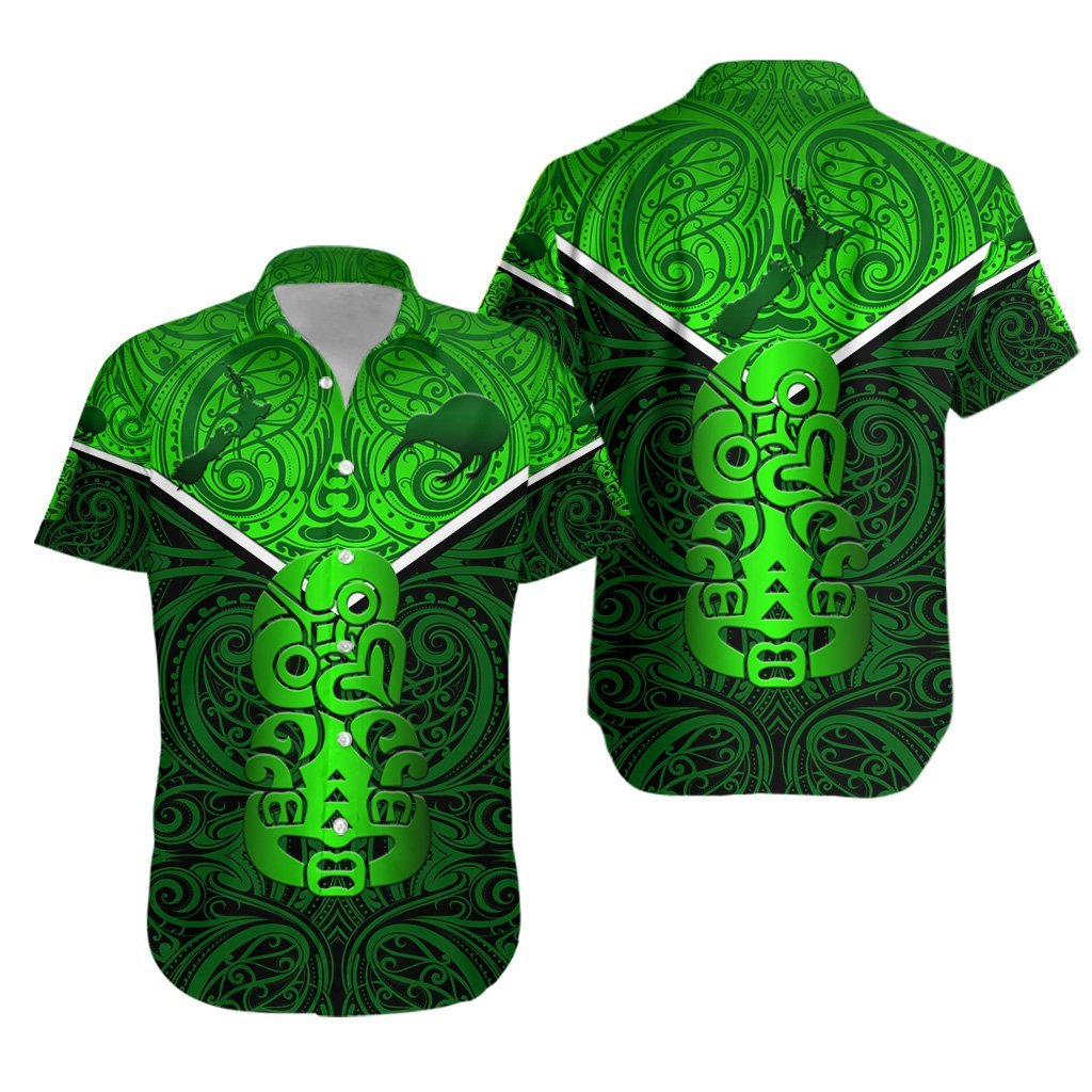 New Zealand Maori Rugby Hawaiian Shirt Pride Version - Green Unisex Green - Polynesian Pride