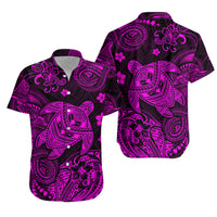 Hawaii Turtle Polynesian Matching Dress and Hawaiian Shirt Matching Couples Outfit Plumeria Flower Unique Style Pink LT8 - Polynesian Pride