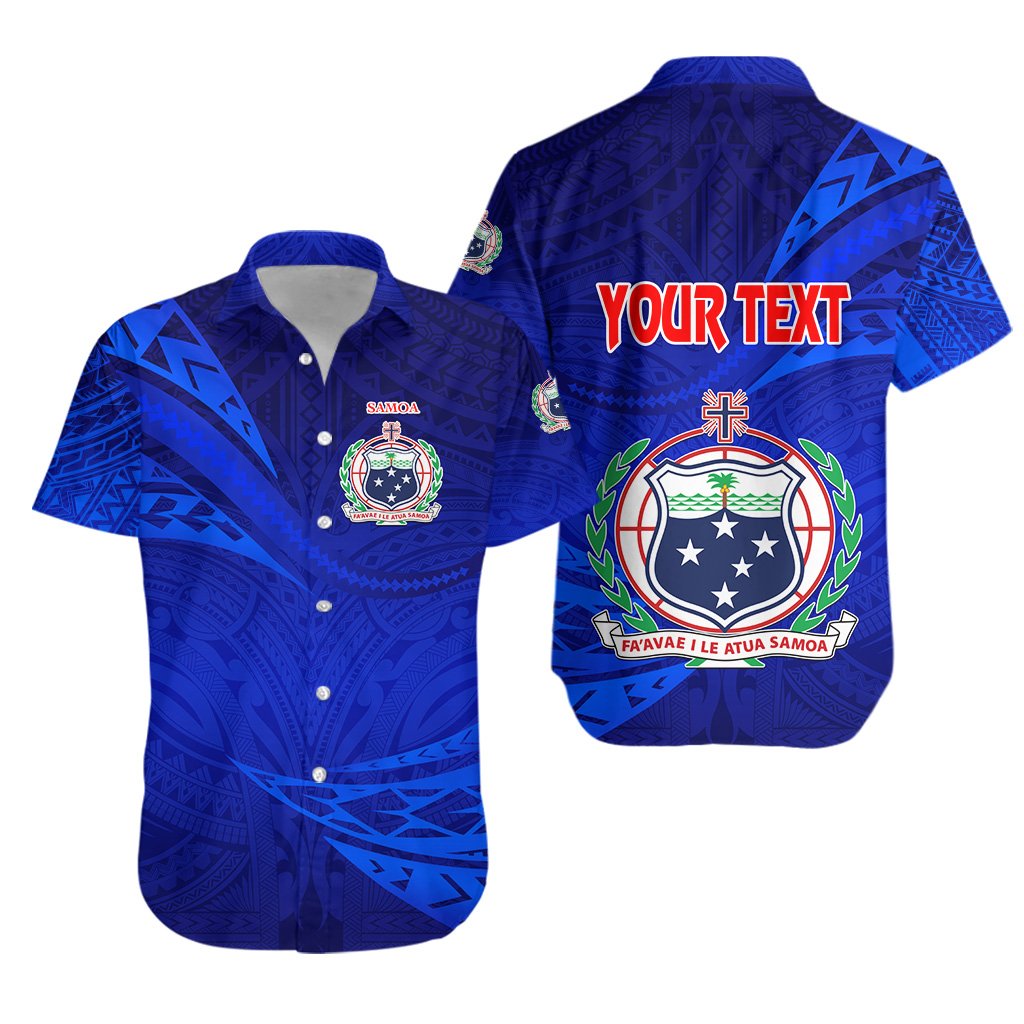 (Custom Personalised) Manu Samoa Rugby Hawaiian Shirt Unique Version Full Blue Unisex Blue - Polynesian Pride