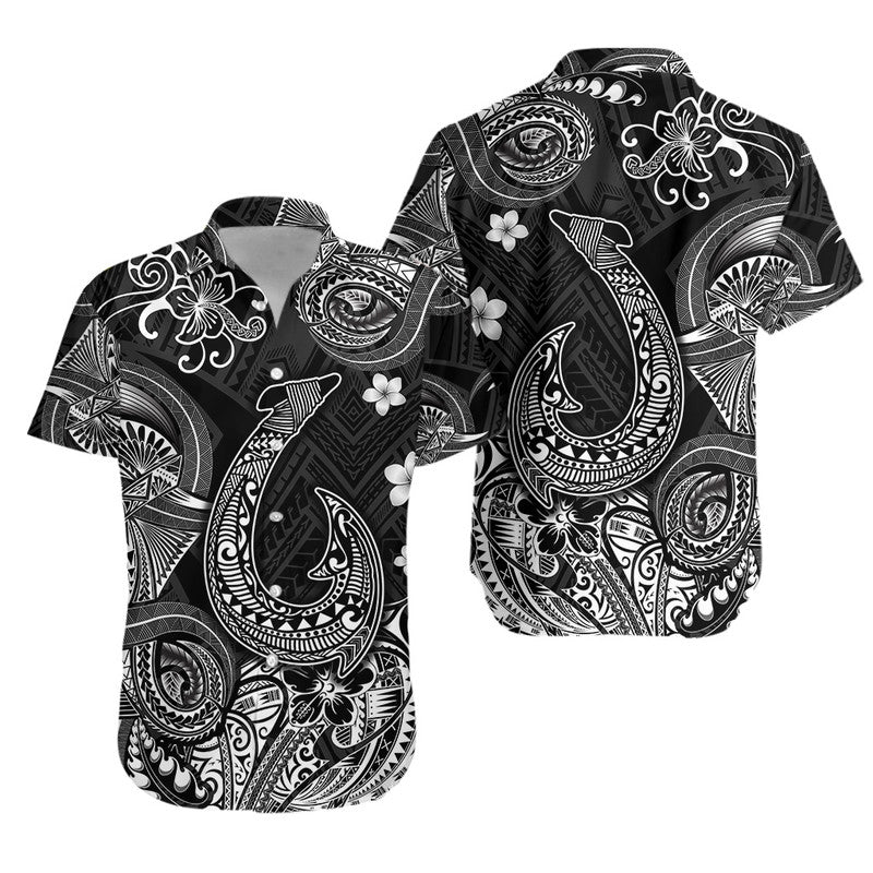Hawaii Fish Hook Polynesian Matching Dress and Hawaiian Shirt Matching Couples Outfit Unique Style Black LT8 - Polynesian Pride