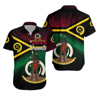 Vanuatu Matching Hawaiian Shirt and Dress Special Independence Anniversary Original Flag Style LT8 No Dress Black - Polynesian Pride