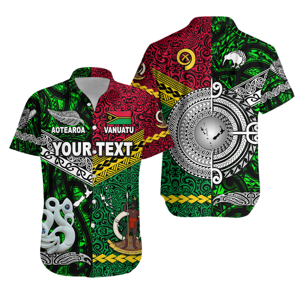 (Custom Personalised) Vanuatu And New Zealand Hawaiian Shirt Together - Green LT8 Unisex Red - Polynesian Pride