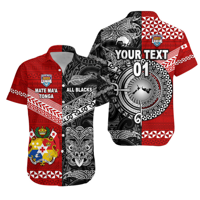(Custom Personalised) Mate Ma'a Tonga Ngatu And New Zealand Maori All Black Aboriginal Hawaiian Shirt Rugby Together LT8 Kid - Polynesian Pride