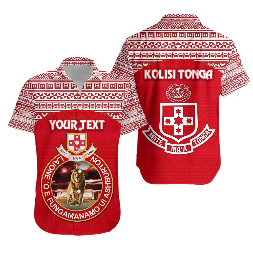 (Custom Personalised) Kolisi Tonga Hawaiian Shirt Mate Ma'a Tonga Simple Version Lion Ashburton Unisex Red - Polynesian Pride