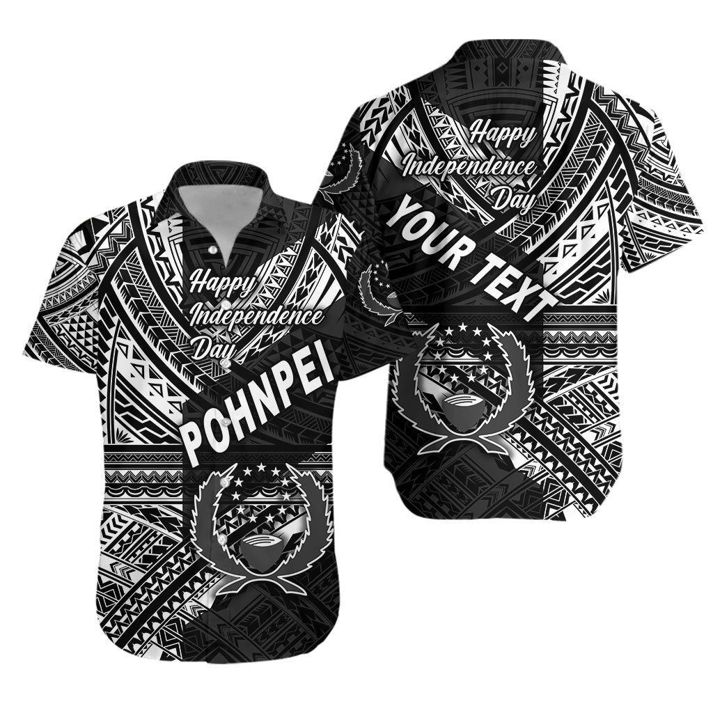 (Custom Personalised) FSM Pohnpei Hawaiian Shirt Happy Independence Day Original Vibes - Black LT8 Unisex Black - Polynesian Pride