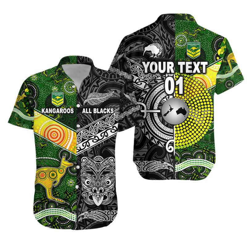 (Custom Personalised) New Zealand Maori All Black And Australia Kangaroos Aboriginal Hawaiian Shirt Rugby Together LT8 Kid - Polynesian Pride