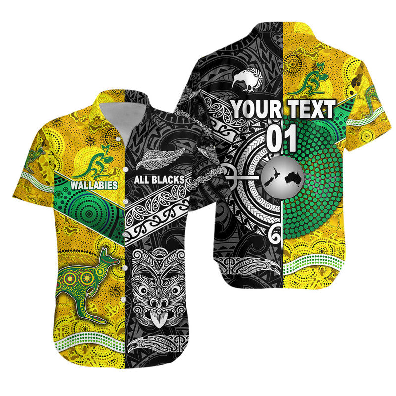 (Custom Personalised) New Zealand Maori All Black And Australia Wallabies Aboriginal Hawaiian Shirt Rugby Together LT8 Kid - Polynesian Pride
