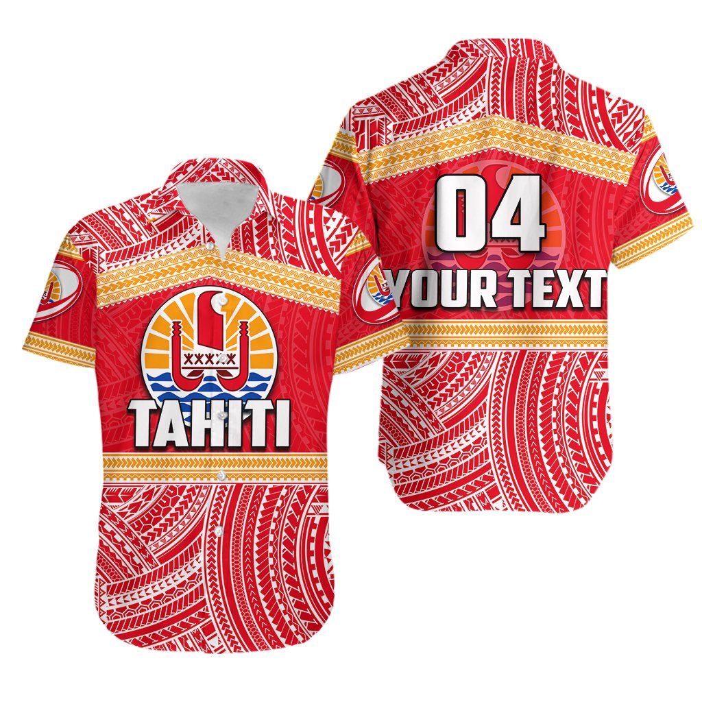 (Custom Personalised) Tahiti Rugby Polynesian Patterns Hawaiian Shirt Unisex Red - Polynesian Pride