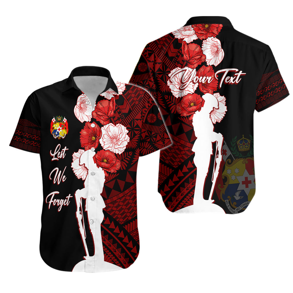 Tonga Hawaiian Shirt Anzac Day Lest We Forget LT7 Unisex Black - Polynesian Pride
