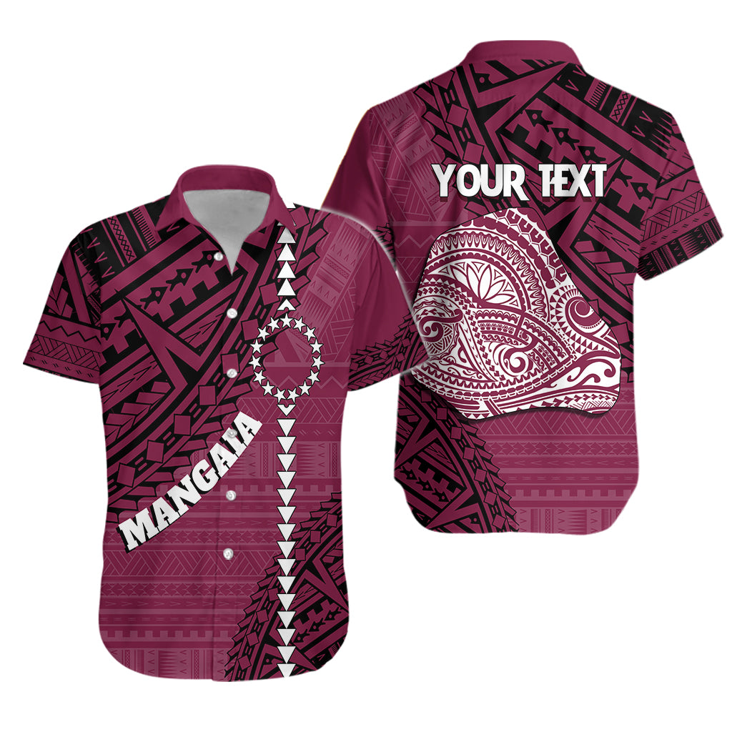 Cook Islands Tribal Personalised Hawaiian Shirt Island Map - Mangaia Island LT7 Unisex Maroon - Polynesian Pride