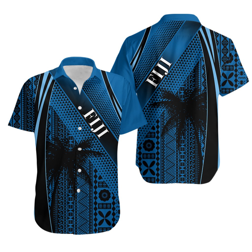 Fiji Hawaiian Special Style Tapa No.2 Unisex Blue - Polynesian Pride