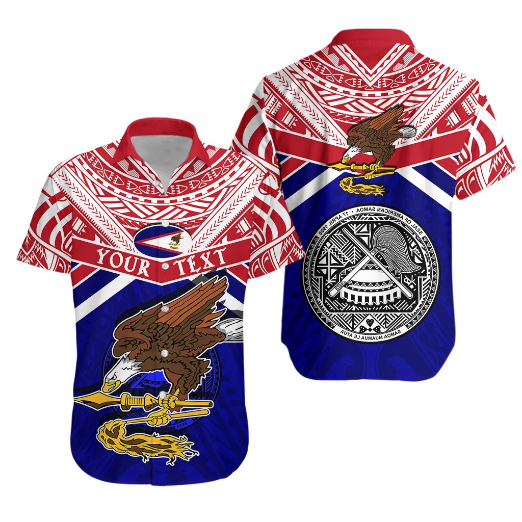 (Custom Personalised) American Samoa Rugby Hawaiian Shirt Eagle Flag Unisex Blue - Polynesian Pride