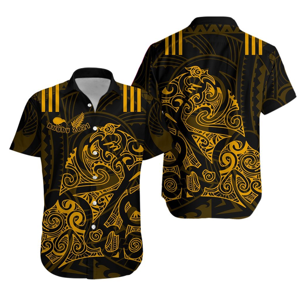 Aotearoa Super Rugby Hawaiian Shirt Maori Kiwi Golden Unisex Golden - Polynesian Pride