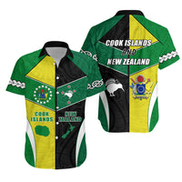 Cook Islands and New Zealand Hawaiian Shirt Polynesian mix Maori LT13 Unisex Green - Polynesian Pride