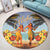 Hawaiian Aloha Hula Girl Hibiscus Polynesian Round Carpet - AH - Polynesian Pride