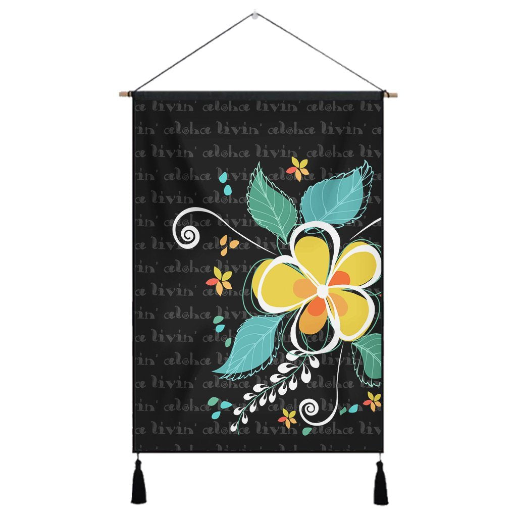 Hawaiian Aloha Plumeria Polynesian Hanging Poster - AH - AH Hanging Poster Cotton And Linen - Polynesian Pride