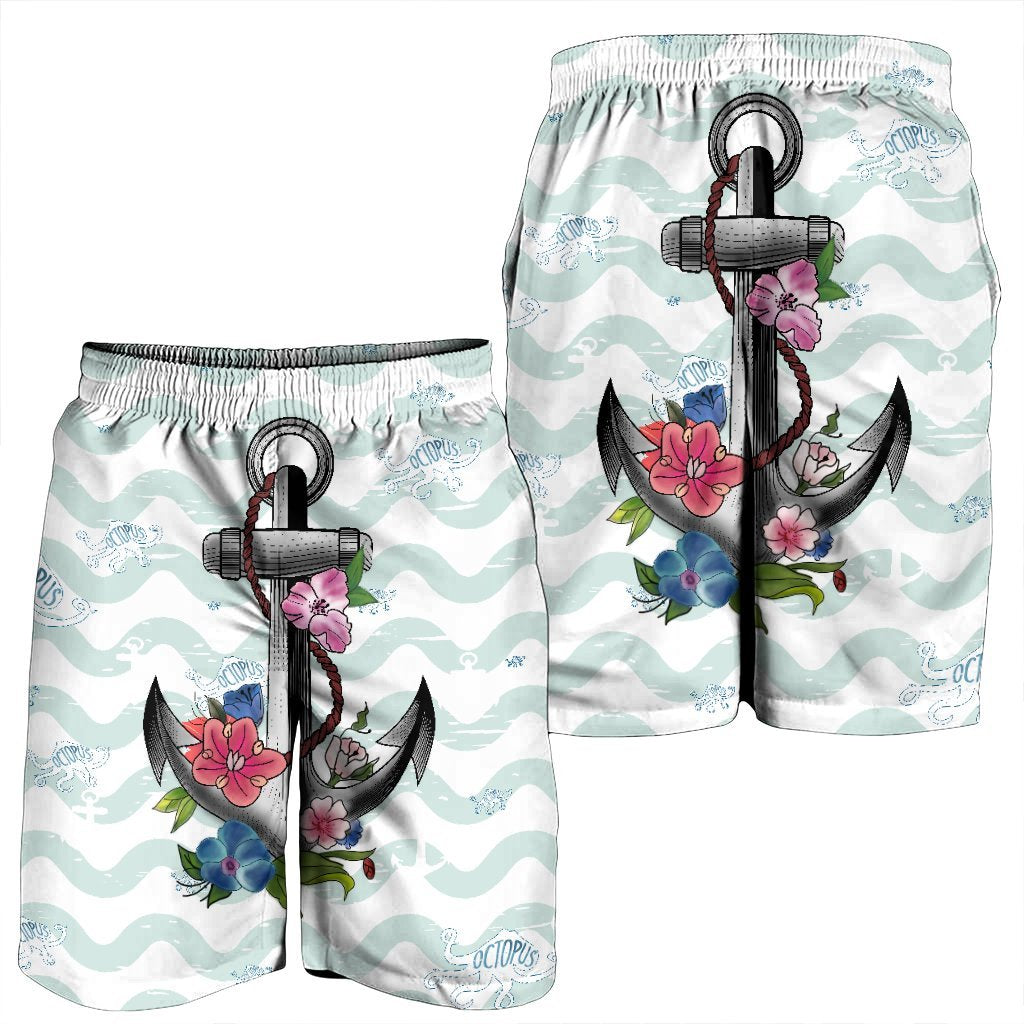 Hawaiian Anchor Hibiscus Wave Men's Shorts - AH - Polynesian Pride