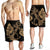 Hawaiian Anchor Poly Tribal Hibiscus Polynesian Men's Shorts Gold - AH - Polynesian Pride