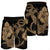 Hawaiian Anchor Poly Tribal Hibiscus Polynesian Men's Shorts Gold - AH - Polynesian Pride