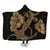 Hawaiian Anchor Poly Tribal Hibiscus Polynesian Hooded Blanket Gold - AH Hooded Blanket White - Polynesian Pride