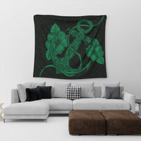 Hawaiian Anchor Poly Tribal Hibiscus Polynesian Tapestry Green - AH - Polynesian Pride