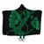 Hawaiian Anchor Poly Tribal Hibiscus Polynesian Hooded Blanket Green - AH Hooded Blanket White - Polynesian Pride