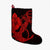 Hawaiian Anchor Poly Tribal Hibiscus Polynesian Christmas Stocking Red - AH Christmas Stocking 26 X 42 cm Black - Polynesian Pride