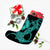 Hawaiian Anchor Poly Tribal Hibiscus Polynesian Christmas Stocking Turquoise - AH - Polynesian Pride