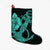 Hawaiian Anchor Poly Tribal Hibiscus Polynesian Christmas Stocking Turquoise - AH Christmas Stocking 26 X 42 cm Black - Polynesian Pride