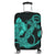 Hawaiian Anchor Poly Tribal Hibiscus Polynesian Luggage Covers Turquoise - AH Black - Polynesian Pride