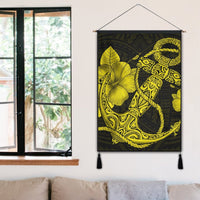 Hawaiian Anchor Poly Tribal Hibiscus Polynesian Hanging Poster Yellow - AH - Polynesian Pride