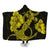 Hawaiian Anchor Poly Tribal Hibiscus Polynesian Hooded Blanket Yellow - AH Hooded Blanket White - Polynesian Pride