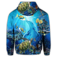 Hawaiian Animal Ocean Zip Hoodie - Polynesian Pride