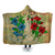 Hawaiian Blue And Red Hibiscus Polynesian Hooded Blanket - AH Hooded Blanket White - Polynesian Pride