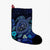 Hawaiian Blue Ocean Honu And Flowers Christmas Stocking AH Christmas Stocking 26 X 42 cm Black - Polynesian Pride