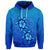 Custom Hawaiian Blue Turtle and Hibiscus Polynesian Hoodie - Polynesian Pride