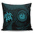 Hawaiian Coat Of Arms Turtle Polynesian Pillow Covers Blue AH Pillow Covers Black - Polynesian Pride