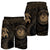 Hawaiian Coat Of Arms Turtle Polynesian Men's Shorts Gold AH - Polynesian Pride