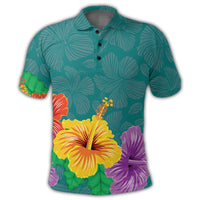 Hawaiian Colorful Hibiscus Polynesian Polo Shirt - Polynesian Pride