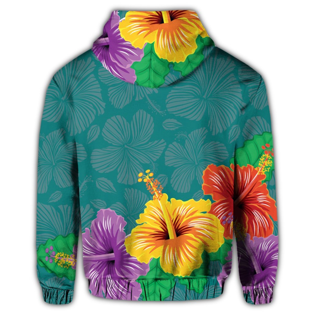 Hawaiian Colorful Hibiscus Polynesian Hoodie - Polynesian Pride