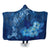 Hawaiian Dolphin Hibiscus Tropic Blue Polynesian Hooded Blanket - AH Hooded Blanket White - Polynesian Pride