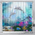 Hawaiian Dolphins Play The Ocean Polynesian Shower Curtain - AH 177 x 172 (cm) Black - Polynesian Pride