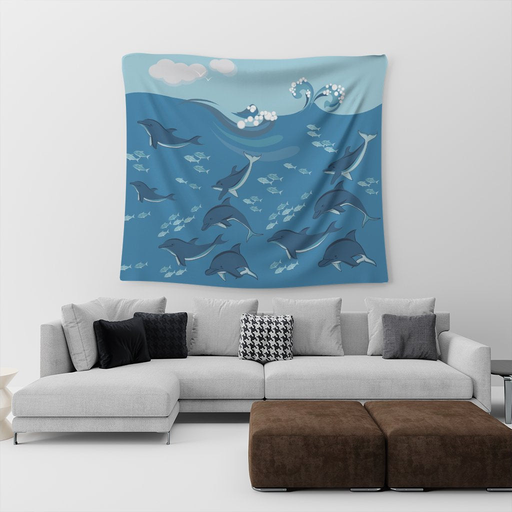 Hawaiian Dolphins Polynesian Tapestry - AH - Polynesian Pride