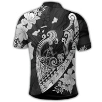 Hawaiian Fish Hook Hibiscus Banzai Surfing Polynesian Polo Shirt - Polynesian Pride
