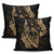 Hawaiian Fish Hook Hibiscus Banzai Surfing Polynesian Pillow Covers Gold - AH - Polynesian Pride