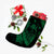 Hawaiian Fish Hook Hibiscus Banzai Surfing Polynesian Christmas Stocking Green - AH - Polynesian Pride